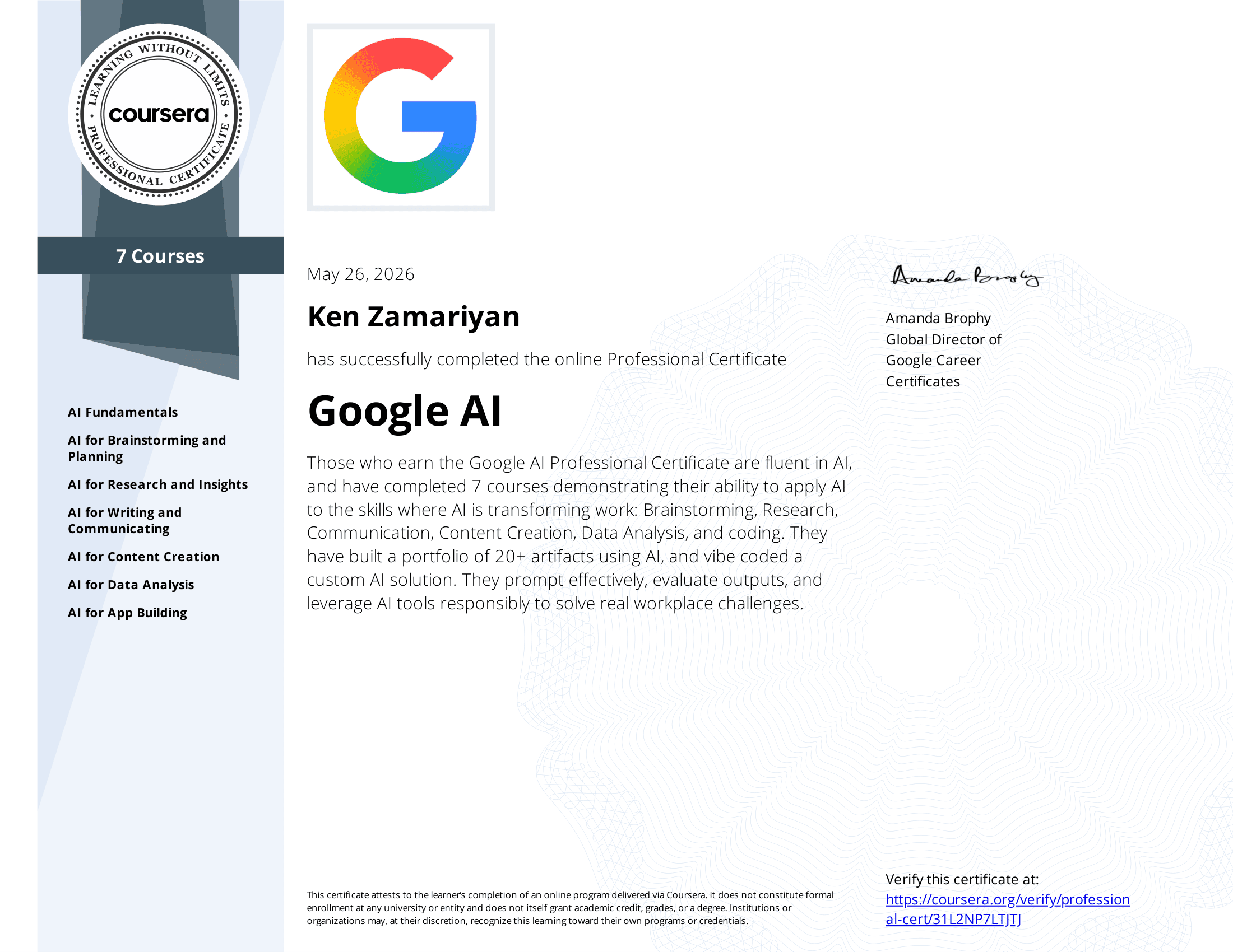 AI Professional Certificate