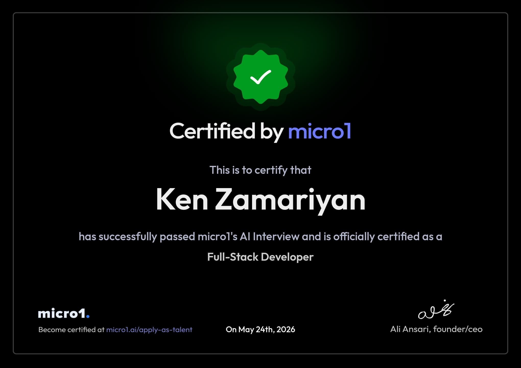 Certified Full-Stack Developer