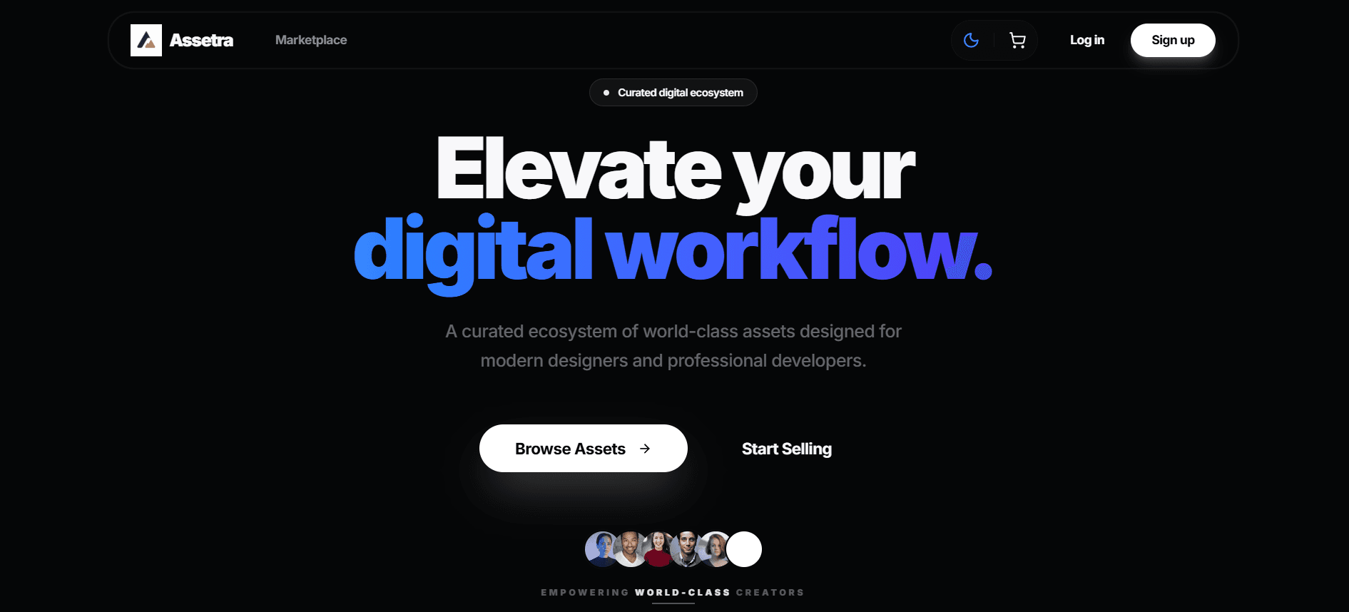 Assetra — Digital Asset Marketplace — Home