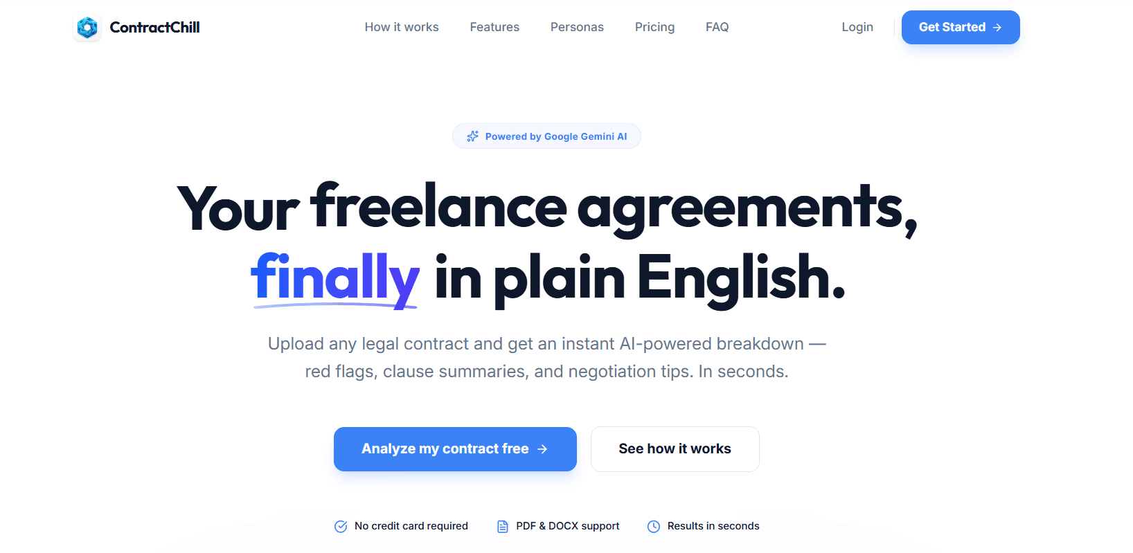 ContractChill — AI Contract Analyzer — Home